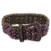 Purple Austrian Crystal Bracelet in Brasstone (10 in) TGW 10.00 cts.